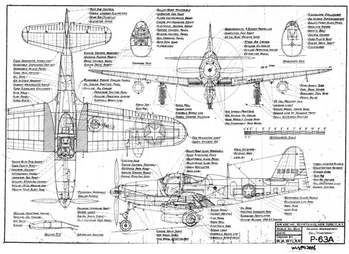 Free 3-View! Bell P-63 Kingcobra