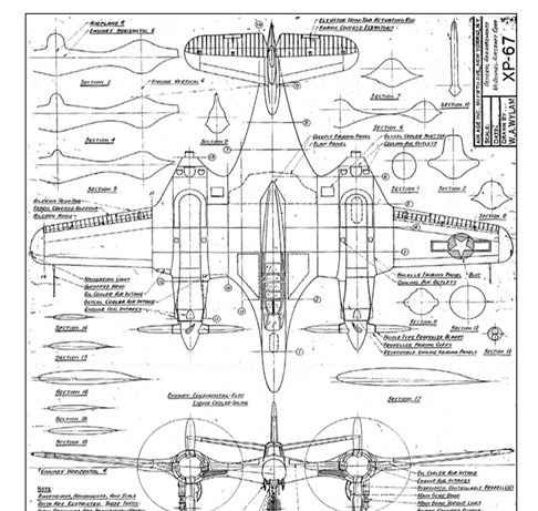 William Wylam XP-67 Drawing