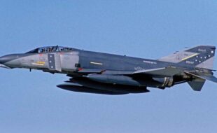 A US Air Force McDonnell Douglas F-4D Phantom II, Minnesota ANG 66-647, cruises in the wild blue yonder.